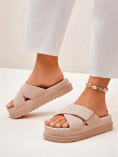 Royalfashion Sandales plates pour femmes Evre