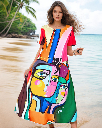 Royalfashion Robe imprimée à motifs pour femme