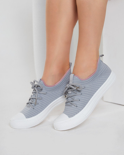 OUTLET Baskets côtelées grises pour femme Manfer- Footwear