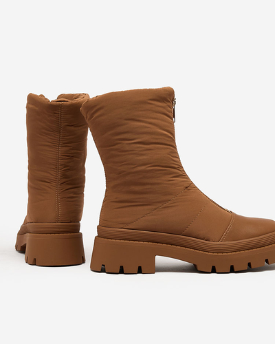 Royalfashion Bottes à talons plats Tainve Beige pour femmes