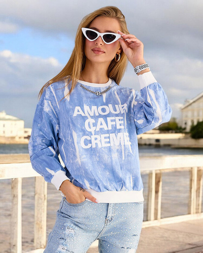 Royalfashion Sweat-shirt en coton à imprimé fin pour femme