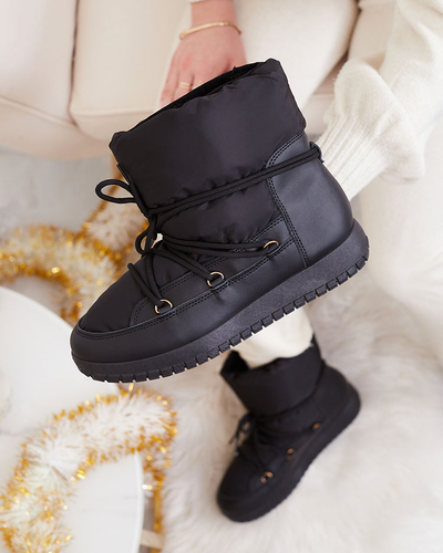 Royalfashion Bottes de neige à enfiler pour femme de couleur noire Iredas