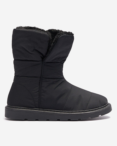 Bottes noires pour femmes a'la bottes de neige Kalioli- Footwear
