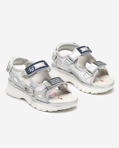 Sandales argentées pour enfants avec inserts colorés Meniko - Footwear