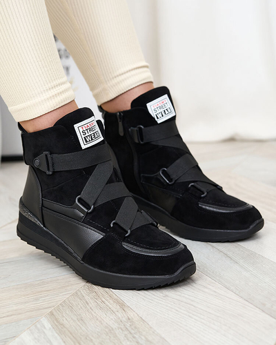 Royalfashion Bottes de sport pour femmes noires Sattari