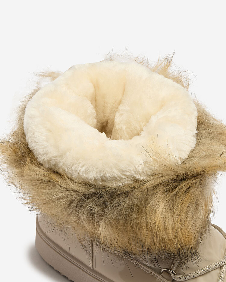 Royalfashion Beige slip-on boots a'la snow boots for women Gomllo
