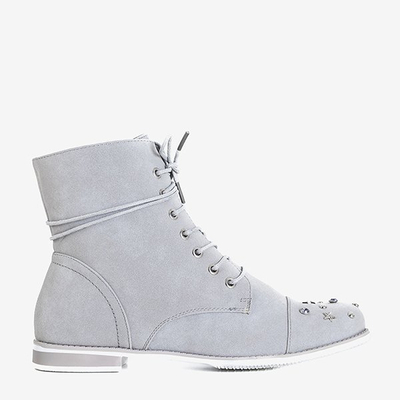 OUTLET Bottes grises pour femmes avec embellissements Matildat - Chaussures