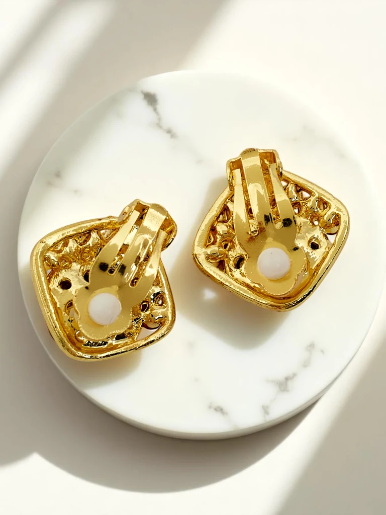 Royalfashion Boucles d'oreilles clip pour femme en cristal et zircon cubique