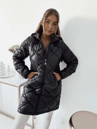 Royalfashion Veste matelassée pour femme en noir