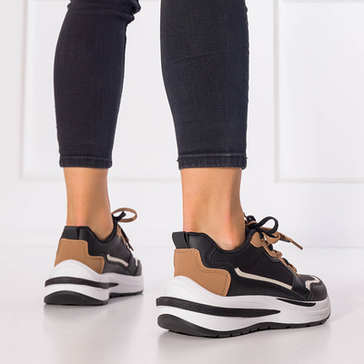 Baskets sport femme noires avec empiècements Kilila marron - Footwear