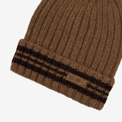 Bonnet homme marron en laine mélangée - Accessoires