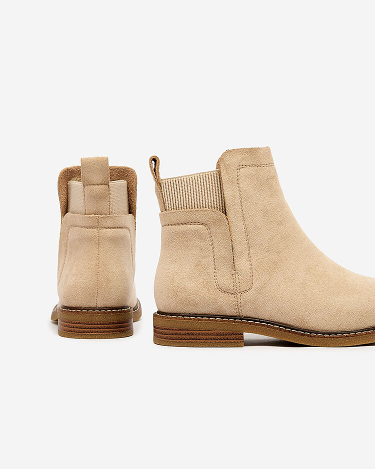 Royalfashion Beige femmes eco-suede Veysi bottes a'la sable talons