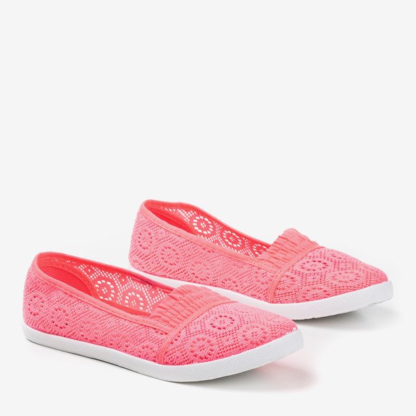 Ballerine rose fluo à enfiler - dentelle Noremies - Chaussures 1