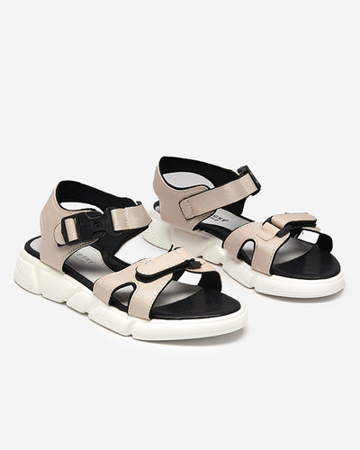 Sandales brillantes pour enfants en beige Leepe - Chaussures