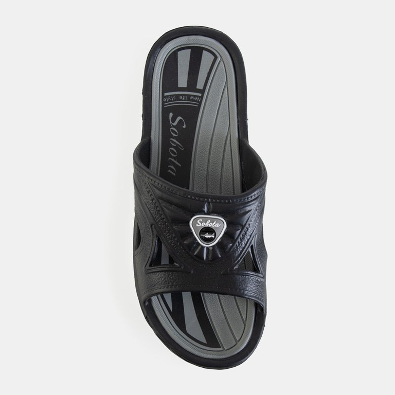 Chaussons homme Zesov caoutchouc noir et gris - Chaussures