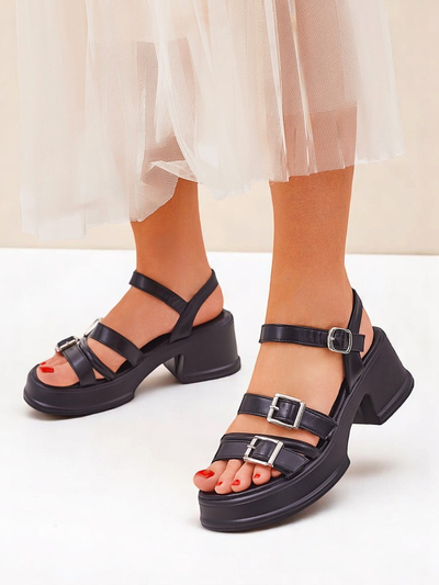 Royalfashion Sandales à talon bas pour femme Otteze