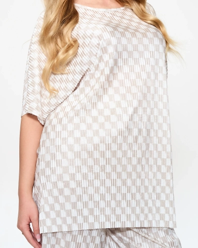 Ensemble plissé beige pour femme - Vêtements
