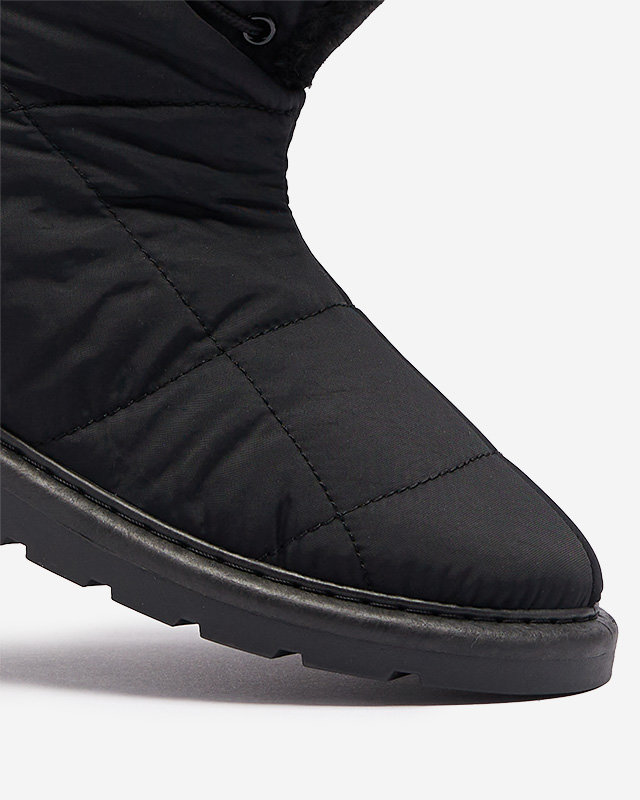 Bottines pour Femmes Luna Noires en Tissu Chaudes pour l'Hiver
