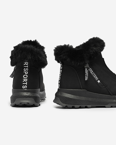 Valentina Bottines Noires avec Fourrure