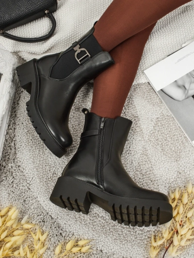Bottines hautes pour femmes en cuir écologique Ovella