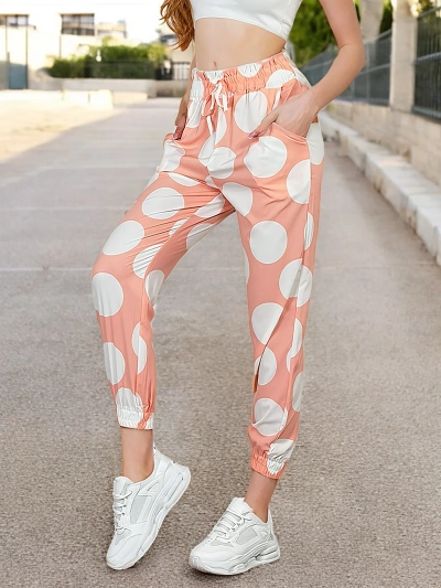 Royalfashion Pantalon femme en tissu à pois
