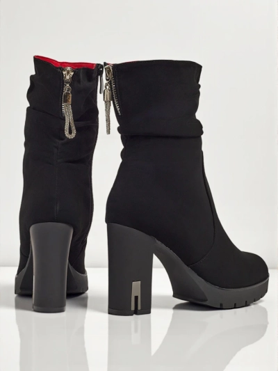 Bottines femme en cuir écologique mat à talons épais Nivarelle