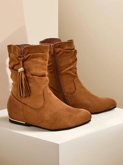 Royalfashion Eko - bottines en daim sur un talon compensé couvert adorables