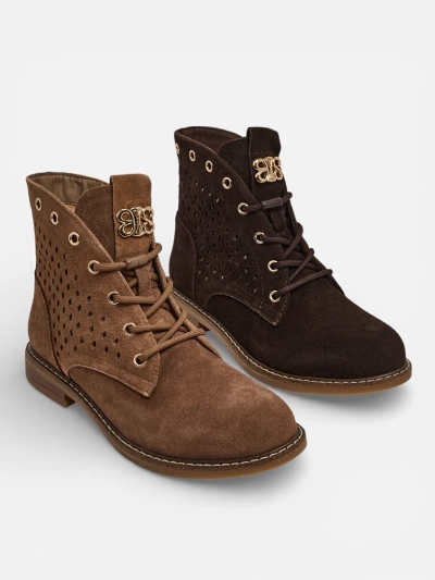 Bottines ajourées pour femmes en cuir naturel Aurelias