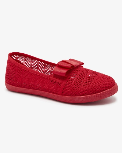 Baskets à nœuds pour filles de couleur rouge Lolisa - Chaussures