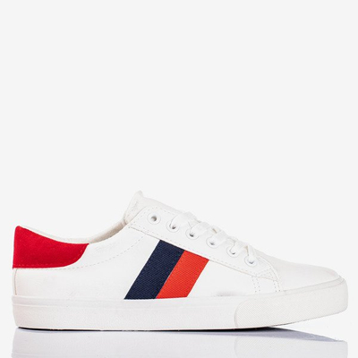 Espadrilles blanches à rayures colorées Dassers - Chaussures 1