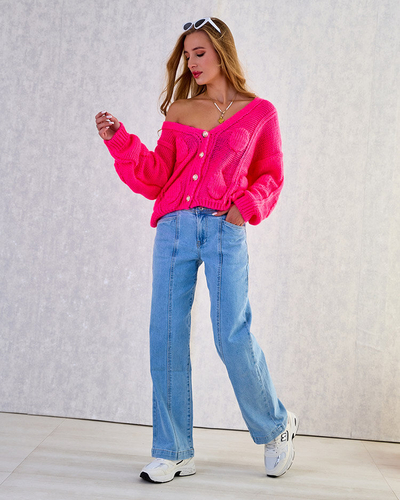 Royalfashion Pull tricoté pour femme avec boutons