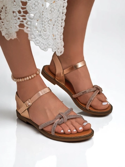 Royalfashion Sandales pour femmes avec strass décoratifs Bella Shine
