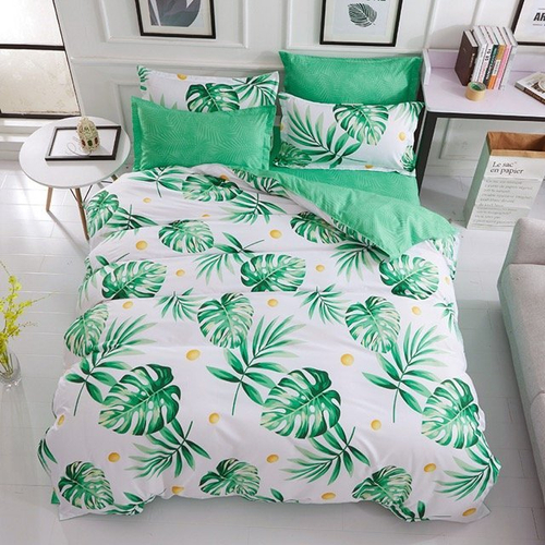 Literie en feuilles 200x220 lot de 3 pièces - Linge de lit