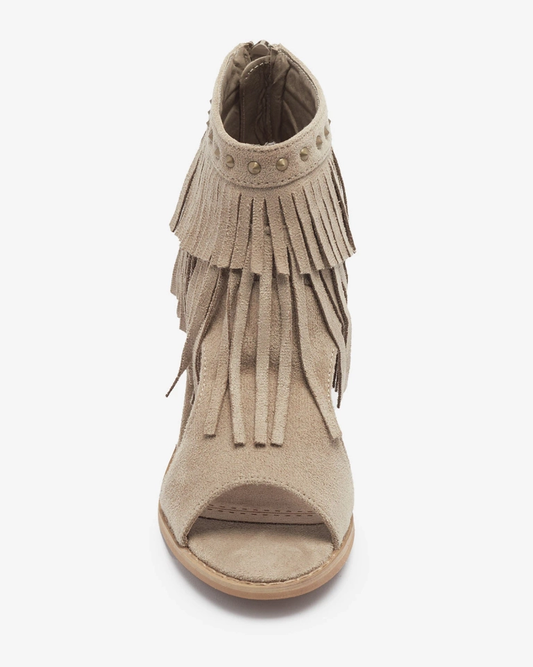 Sandales à glands pour femmes marron clair Dovsi- Footwear