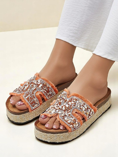 Royalfashion Mules pour femmes avec ornements Candy Candy