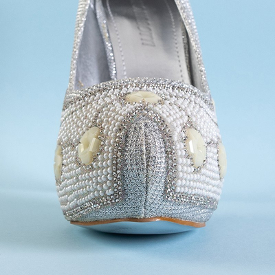 Talons hauts brillants pour femmes argentés avec zircones cubiques Severus - Footwear