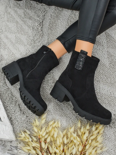 Bottines femme en éco-daim à talon bloc Maelis