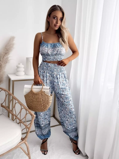 Ensemble bleu pour femme avec imprimé - Vêtements
