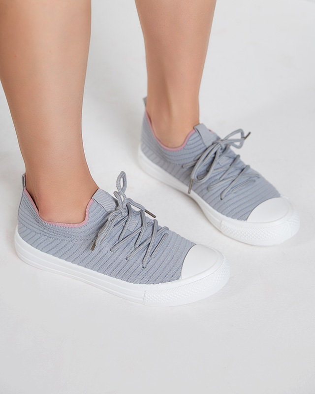 OUTLET Baskets côtelées grises pour femme Manfer- Footwear