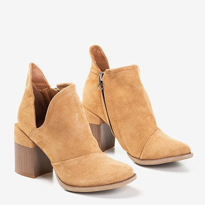 Bottines femme marron clair avec découpes Cintura - Footwear 1