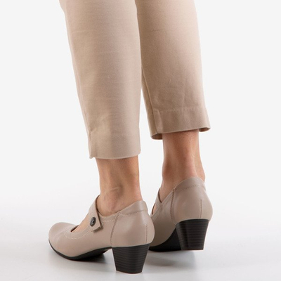 Escarpins beiges pour dames sur poteau bas Romsska - Footwear