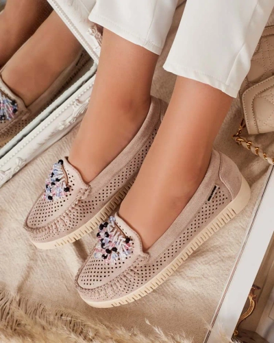 Royalfashion Mocassins ajourés perlés pour femme Namis