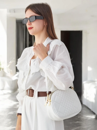 Sac à main ovale petit pour femmes en éco-cuir