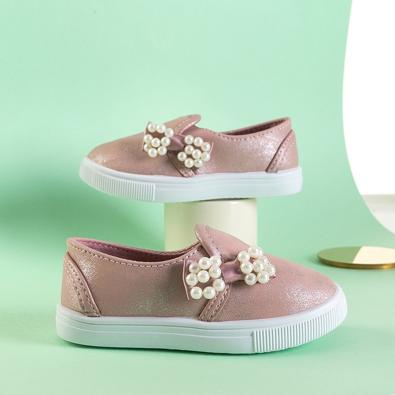 OUTLET Baskets enfant rose clair avec nœud Malasina - Footwear