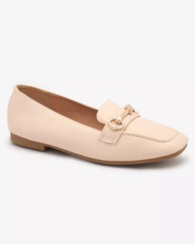 Royalfashion Mocassins pour femme beige avec ornements dorés Olerika