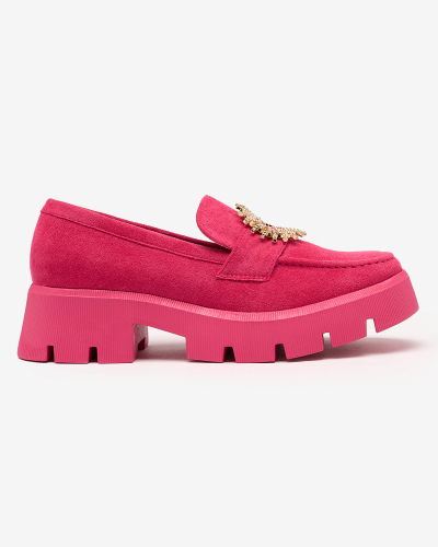 Royalfashion Mocassins en éco-daim pour femme Fuchsia Likoki