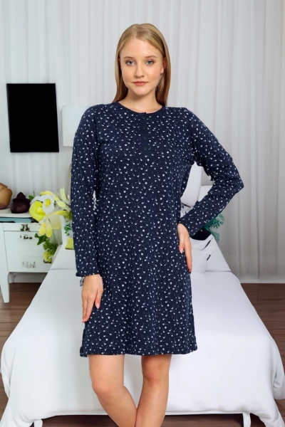 Royalfashion Chemise de nuit en coton pour femmes avec étoiles