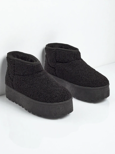 Bottes courtes imitation bottes de neige pour femmes Marellin