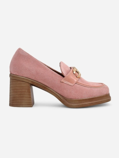 Royalfashion Mocassins pour femmes sur un talon bloc Qeroy