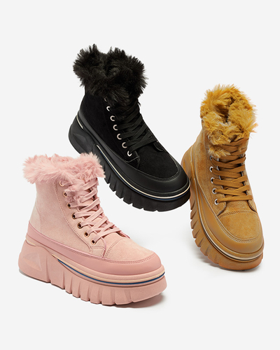 Bottes de neige noires à plateforme et à lacets pour femmes Neatesa - Footwear